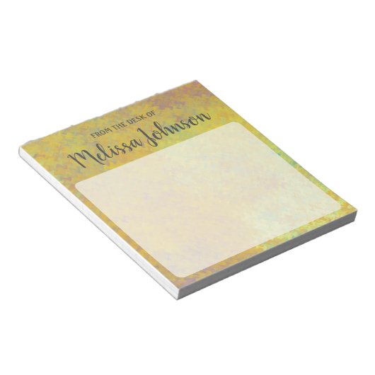 Gepersonaliseerde mooie gouden marmering notitieblok (Schuin)