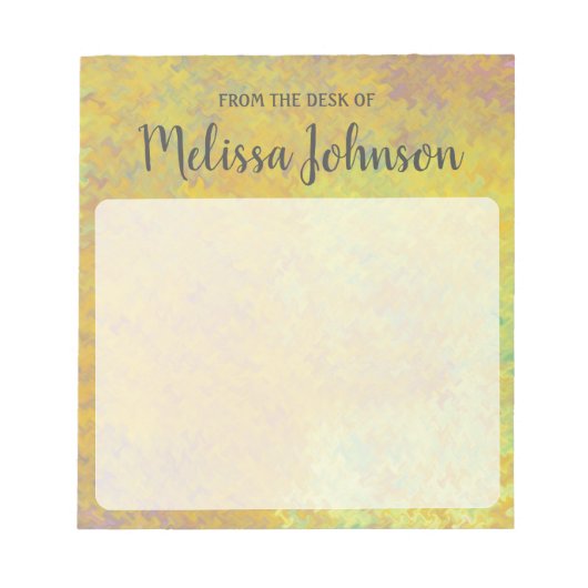 Gepersonaliseerde mooie gouden marmering notitieblok (Voorkant)