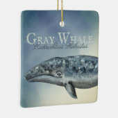 Gepersonaliseerde mooie grijze kerst keramisch ornament (Rechts)