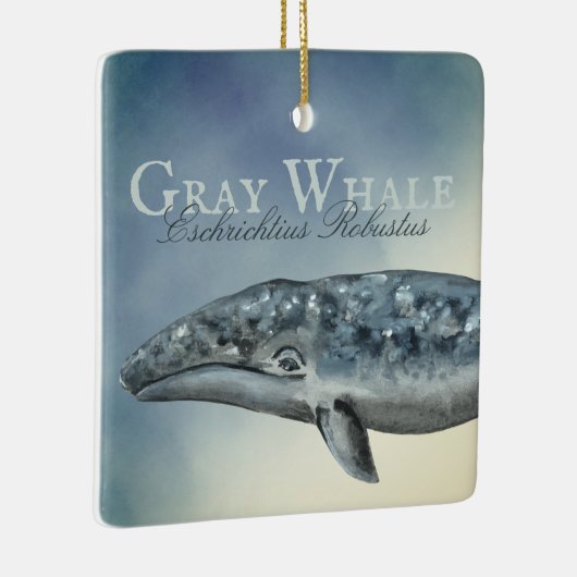 Gepersonaliseerde mooie grijze kerst keramisch ornament (Rechts)