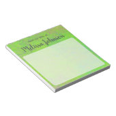 Gepersonaliseerde mooie, groene, gemarmerde kunst notitieblok (Schuin)