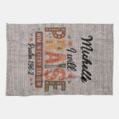 Gepersonaliseerde Mooie Herfst/Thanksgiving Christ Theedoek (Horizontaal)