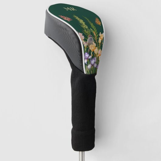 Gepersonaliseerde mooie irissen, vogels vlinders golfheadcover (Schuin)