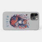 Gepersonaliseerde mooie kitten bloemenkat Case-Mate iPhone case (Achterkant (horizontaal))