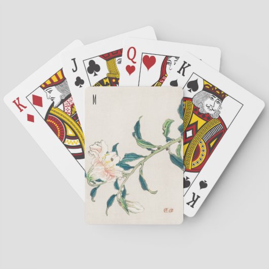 Gepersonaliseerde Mooie Lelie Japanse Illustratie Pokerkaarten (Achterkant)