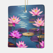 Gepersonaliseerde mooie Lotus Flowers Kerstmis Keramisch Ornament (Links)