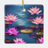 Gepersonaliseerde mooie Lotus Flowers Kerstmis Keramisch Ornament (Voorkant)