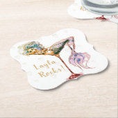 Gepersonaliseerde mooie Mermaid Martini Kartonnen Onderzetters (Gekanteld)