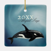 Gepersonaliseerde mooie orca Killer Whale-kerst Keramisch Ornament (Achterkant)