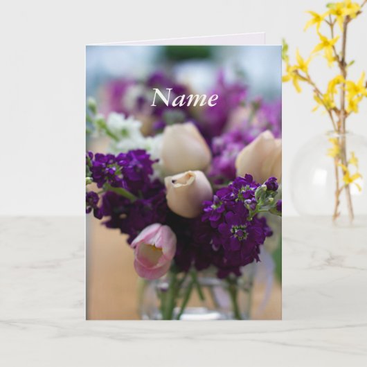 Gepersonaliseerde Mooie Persoon Bloemen Verjaardag Kaart (Gele Bloem)