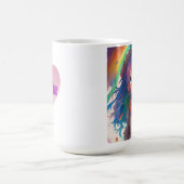 Gepersonaliseerde mooie regenboog anime meisje koffiemok (Center)