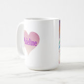 Gepersonaliseerde mooie regenboog anime meisje koffiemok (Voorkant links)