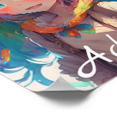 Gepersonaliseerde mooie regenboog anime meisje poster (Hoek)