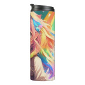 Gepersonaliseerde mooie regenboog anime meisje thermosbeker (Geroteerd rechts)