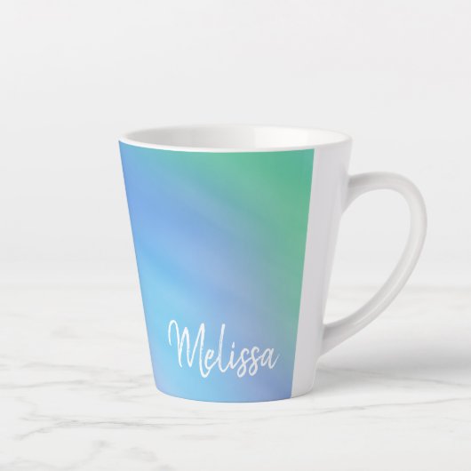 Gepersonaliseerde mooie regenboog latte mok (Rechts)
