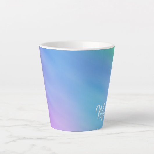 Gepersonaliseerde mooie regenboog latte mok (Voorkant)