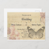 Gepersonaliseerde, mooie romantische vlinderbruilo briefkaart (Voorkant / Achterkant)