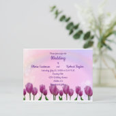 Gepersonaliseerde mooie roze tulpen bruiloft briefkaart (Staand voorkant)