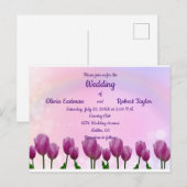 Gepersonaliseerde mooie roze tulpen bruiloft briefkaart (Voorkant / Achterkant)