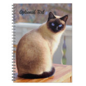 Gepersonaliseerde mooie Siamese kat met blauwe oge Notitieboek (Voorkant)