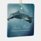 Gepersonaliseerde mooie Sperm Whale Kerstmis Keramisch Ornament (Rechts)