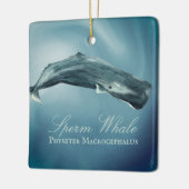 Gepersonaliseerde mooie Sperm Whale Kerstmis Keramisch Ornament (Links)