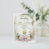 Gepersonaliseerde mooie tropische bruiloft briefkaart (Staand voorkant)