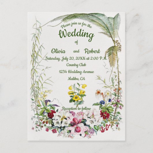 Gepersonaliseerde mooie tropische bruiloft briefkaart (Voorkant)