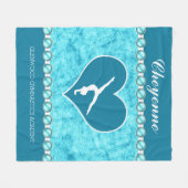 Gepersonaliseerde mooie Turquoise Gymnastiek Fleece Deken (Voorkant (Horizontaal))