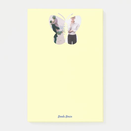 Gepersonaliseerde Mooie Twee Foto Butterfly Custom Post-it® Notes (Voorkant)