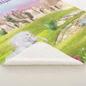 Gepersonaliseerde mooie Unicorn Sherpa Blanket Deken (3/4)