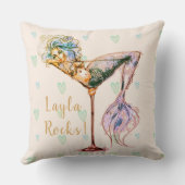 Gepersonaliseerde mooie zeemeermin kussen (Achterkant)