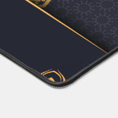 Gepersonaliseerde mooie zwart gouden bloemen manda bureaumat (Hoek)