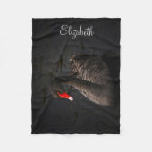 Gepersonaliseerde Mooie Zwarte Zwaan Fleece Deken (Voorkant)