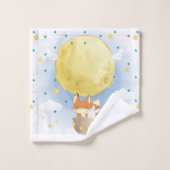 Gepersonaliseerde Moon Luchtballon Waterverf Bad Handdoek (Wasdoekje)
