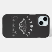 Gepersonaliseerde Moon Phase Moth Paarse zilvergri Case-Mate iPhone Case (Achterkant (horizontaal))