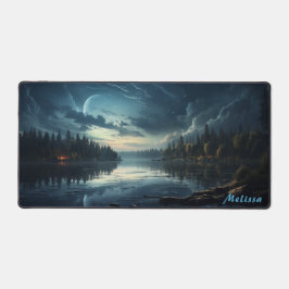 Gepersonaliseerde Moonlight Night Landscape Desk M Bureaumat