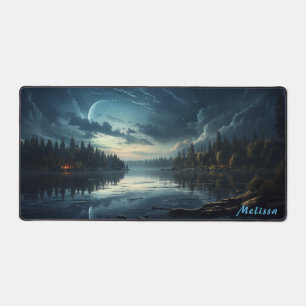 Gepersonaliseerde Moonlight Night Landscape Desk M Bureaumat