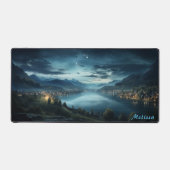Gepersonaliseerde Moonlight Night Landscape Desk M Bureaumat (Voorkant)