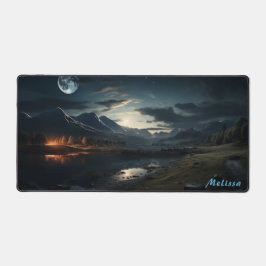 Gepersonaliseerde Moonlight Night Landscape Desk M Bureaumat