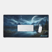 Gepersonaliseerde Moonlight Night Landscape Desk M Bureaumat (Keyboard & Muis)