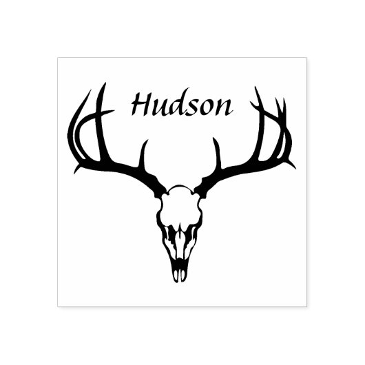 Gepersonaliseerde Moose Antler Skull Rubberstempel (Afrduk)