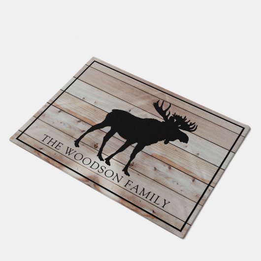 Gepersonaliseerde Moose familienaam Deurmat (Schuin)