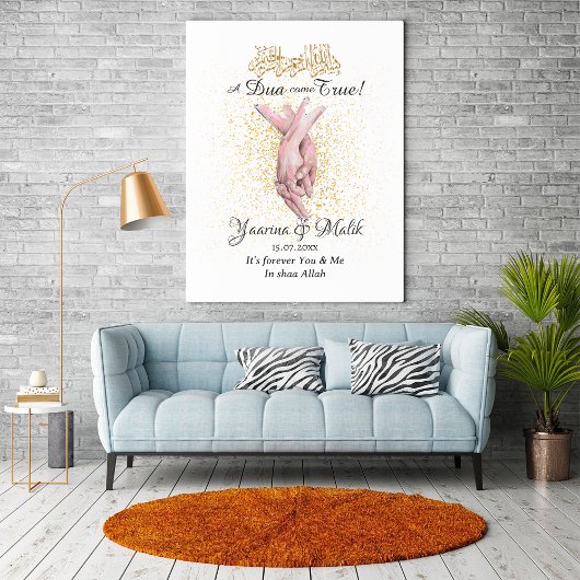 Gepersonaliseerde moslim paar geschenk canvas Prin Afdruk