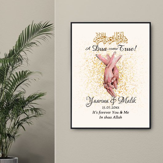 Gepersonaliseerde moslimpaar Gift Glossy Poster