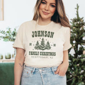 Gepersonaliseerde Moss Green Family Kerstmis Match T-shirt