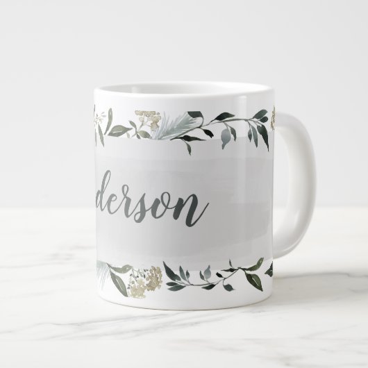 Gepersonaliseerde mosterdbladeren en foliën voor d grote koffiekop (Voorkant rechts)