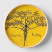 Gepersonaliseerde mosterdgele  boomklok (Voorkant)