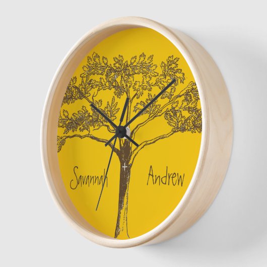 Gepersonaliseerde mosterdgele  boomklok (Hoek)