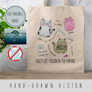 Gepersonaliseerde motivatie quotes met schattige k tote bag
